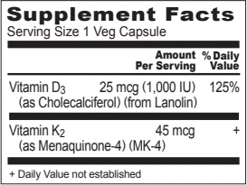 Vitamin D 3 + K 2 Complex – 1000 IU